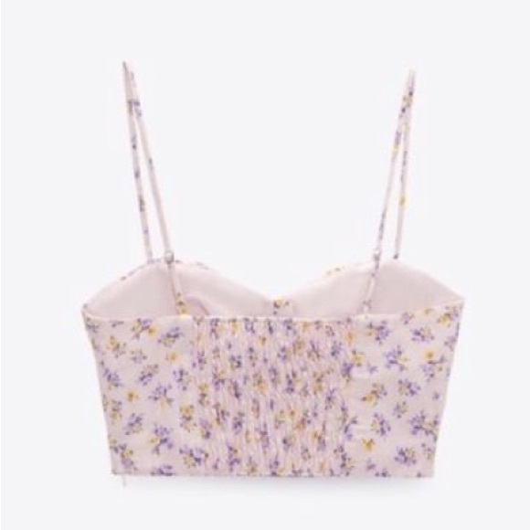 NWT Zara Floral Corset Crop Top - Picture 9 of 10